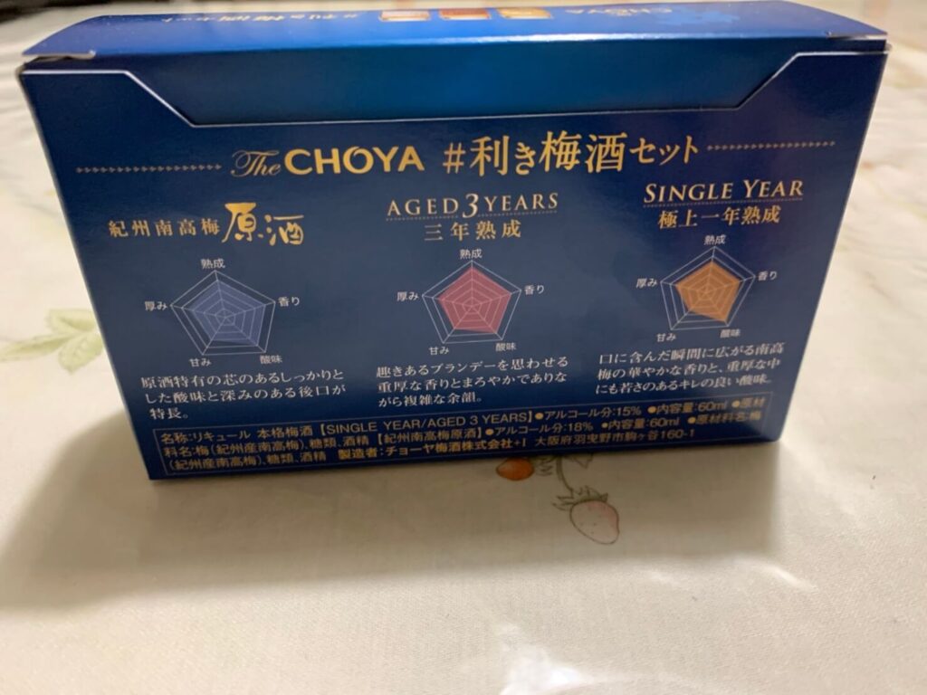 利き梅酒セット 裏